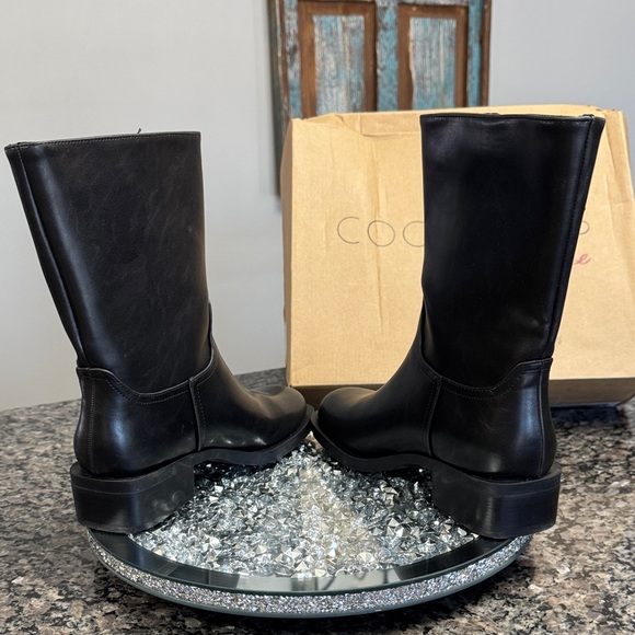 Coconuts by Matisse Basil Black mid calf Buckle moto Boots NEW 6 - Picture 13 of 17